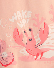 Cargar imagen en el visor de la galería, Seashells 100% Cotton Short-Sleeve Snug Fit 4-Piece Pajama Set - Pink/Orange