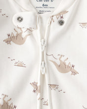 Cargar imagen en el visor de la galería, Kangaroo 2-Way Zip 100% Cotton Sleep & Play Pajama - Cream