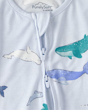 Cargar imagen en el visor de la galería, Whale PurelySoft 2-Way Zip Snug Fit Sleep & Play Pajamas - Blue