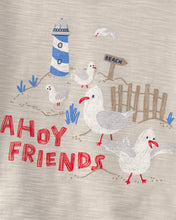 Cargar imagen en el visor de la galería, 2-Piece Seagull Top & Short Set - Brown/Blue