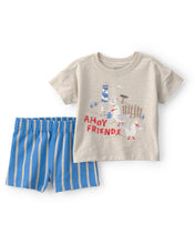 Cargar imagen en el visor de la galería, 2-Piece Seagull Top & Short Set - Brown/Blue