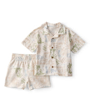 Cargar imagen en el visor de la galería, 2-Piece Palm Tree Tropical Top & Short Set - Cream