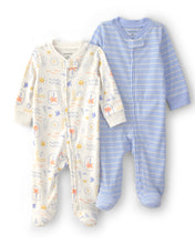 Cargar imagen en el visor de la galería, 2-Pack Beach Sleep & Play Pajamas - Blue/White