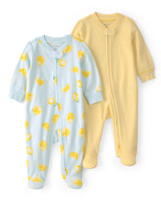 Cargar imagen en el visor de la galería, 2-Pack Lemon Sleep & Play Pajamas - Yellow/Blue