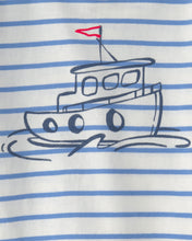 Cargar imagen en el visor de la galería, 3-Piece Nautical Short-Sleeve Tops & Short Set - Blue