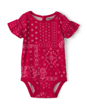 Cargar imagen en el visor de la galería, Ruffle-Sleeve Bandana Bodysuit - Red