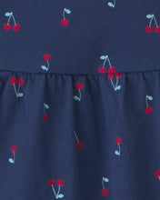Cargar imagen en el visor de la galería, Cherry Sleeveless Bodysuit Dress - Navy Blue