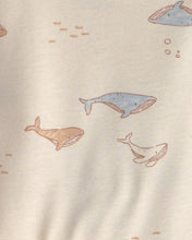 Cargar imagen en el visor de la galería, Conjunto de 4 piezas con pañalero de manga larga de ballenas