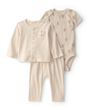 Cargar imagen en el visor de la galería, Baby Boy 3-Piece Bear Layering Set - Ivory