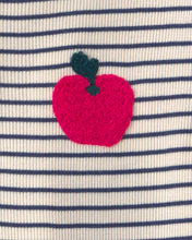 Cargar imagen en el visor de la galería, 2-Piece Apple Striped Fleece Long-Sleeve Top & Pant Set - Navy Blue/Cream
