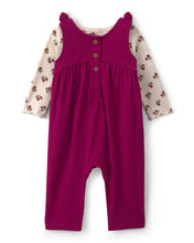 Cargar imagen en el visor de la galería, 2-Piece Floral Overall Set - Maroon/Ivory
