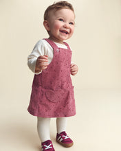 Cargar imagen en el visor de la galería, 3-Piece Heart Corduroy Long-Sleeve Dress Set - Pink/Cream