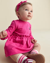 Cargar imagen en el visor de la galería, 3-Piece Cherry French Terry Long-Sleeve Dress Set - Pink
