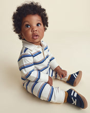 Cargar imagen en el visor de la galería, Striped French Terry Long-Sleeve Jumpsuit - Blue/Cream