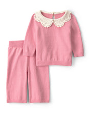 Cargar imagen en el visor de la galería, 2-Piece Long-Sleeve Sweater Top & Pant Set - Pink