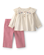 Cargar imagen en el visor de la galería, 2-Piece Floral Long-Sleeve Top & Pant Set - Pink/Cream
