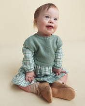 Cargar imagen en el visor de la galería, 2-Piece Checkered Flannel Long-Sleeve Dress - Green