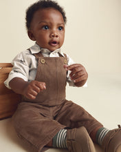 Cargar imagen en el visor de la galería, 2-Piece Twill Long-Sleeve Overall Set - Brown