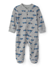 Cargar imagen en el visor de la galería, Train Cotton 2-Way Zip Thermal Sleep & Play Pajamas - Grey