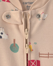 Cargar imagen en el visor de la galería, Farm 100% Cotton 2-Way Zip Sleep & Play Pajamas - Beige
