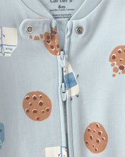 Cargar imagen en el visor de la galería, Milk & Cookies 100% Cotton 2-Way Zip Sleep & Play Pajamas - Blue