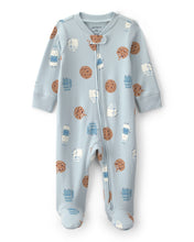 Cargar imagen en el visor de la galería, Milk & Cookies 100% Cotton 2-Way Zip Sleep & Play Pajamas - Blue