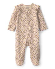 Cargar imagen en el visor de la galería, Floral 100% Cotton 2-Way Zip Sleep & Play Pajamas - Cream