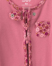 Cargar imagen en el visor de la galería, Floral Cotton 2-Way Zip Sleep & Play Pajamas - Pink
