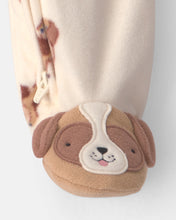 Cargar imagen en el visor de la galería, Dog Fleece 2-Way Zip Sleep & Play Pajamas - Cream
