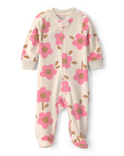 Cargar imagen en el visor de la galería, Floral 2-Way Zip Sleep & Play Pajamas - Cream