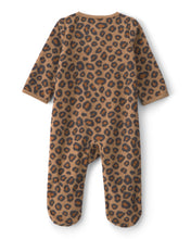 Cargar imagen en el visor de la galería, Leopard Fleece 2-Way Zip Sleep & Play Pajamas - Brown