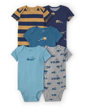 Cargar imagen en el visor de la galería, 4-Pack Trains Short-Sleeve Multipack Bodysuits