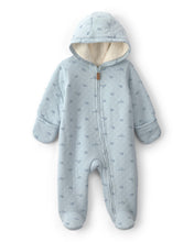 Cargar imagen en el visor de la galería, Train Teddy Fleece Long-Sleeve Jumpsuit - Blue