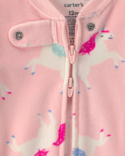 Cargar imagen en el visor de la galería, 1-Piece Unicorn DreamPlush Snug Fit Footed Pajama - Pink