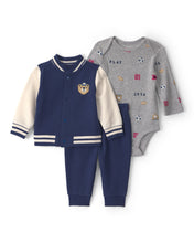 Cargar imagen en el visor de la galería, 3-Piece Bear Sports French Terry Layering Set - Navy