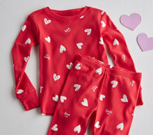 Cargar imagen en el visor de la galería, Valentine's Day Heart 100% Cotton Snug Fit 2-Piece Pajamas - Red