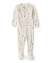 Cargar imagen en el visor de la galería, Mini Christmas Cotton Long-Sleeve Snug Fit 1-Piece Pajamas - White