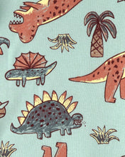 Cargar imagen en el visor de la galería, Dinosaur 100% Cotton Snug Fit 4-Piece Pajama Set - Blue/Grey