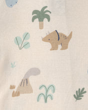 Cargar imagen en el visor de la galería, 2-Pack Dinosaur Snug Fit 1-Piece Pajama Set - Green/Cream