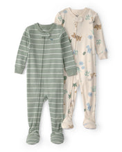 Cargar imagen en el visor de la galería, 2-Pack Dinosaur Snug Fit 1-Piece Pajama Set - Green/Cream