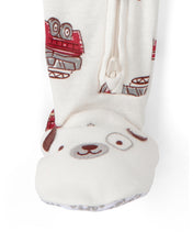 Cargar imagen en el visor de la galería, Firetruck 100% Cotton Snug Fit 1-Piece Pajama Set - White