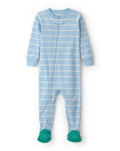 Cargar imagen en el visor de la galería, Alligator Striped 100% Cotton Snug Fit 1-Piece Pajama - Blue