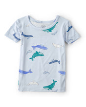 Cargar imagen en el visor de la galería, Whale PurelySoft Short-Sleeve Snug Fit 2-Piece Pajama Set - Blue