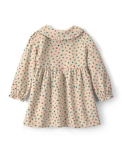 Cargar imagen en el visor de la galería, Floral Collared Corduroy Long-Sleeve Dress - Cream