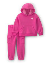 Cargar imagen en el visor de la galería, 2-Piece Heart Fleece Hoodie & Pant Set - Pink