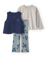 Cargar imagen en el visor de la galería, 3-Piece Floral Long-Sleeve Layering Set - Blue/Grey
