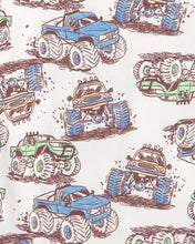 Cargar imagen en el visor de la galería, Monster Truck 100% Cotton Snug Fit 4-Piece Pajama Set - Grey