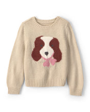 Cargar imagen en el visor de la galería, Toddler Girl Dog Sweater - Cream