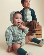Cargar imagen en el visor de la galería, Toddler Boy Plaid Flannel Button-Down Shirt - Green/White