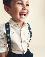 Cargar imagen en el visor de la galería, Toddler Boy Dog Long-Sleeve Button-Down Shirt - Cream